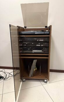 Ретро аудио сет GRUNDIG - Усилвател, дек, тунер, грамофон и рак шкаф