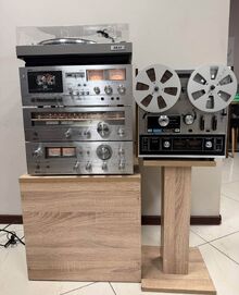 Топ ретро аудио сет AKAI Усилвател AM-2450, Тунер AT-2450L, Дек GXC-709D, Грамофон AP-206C + Магнетофон X-201D