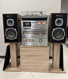 Топ ретро аудио сет AKAI Усилвател AM-2450, Тунер AT-2450L, Дек GXC-709D, Грамофон AP-206C + Колони